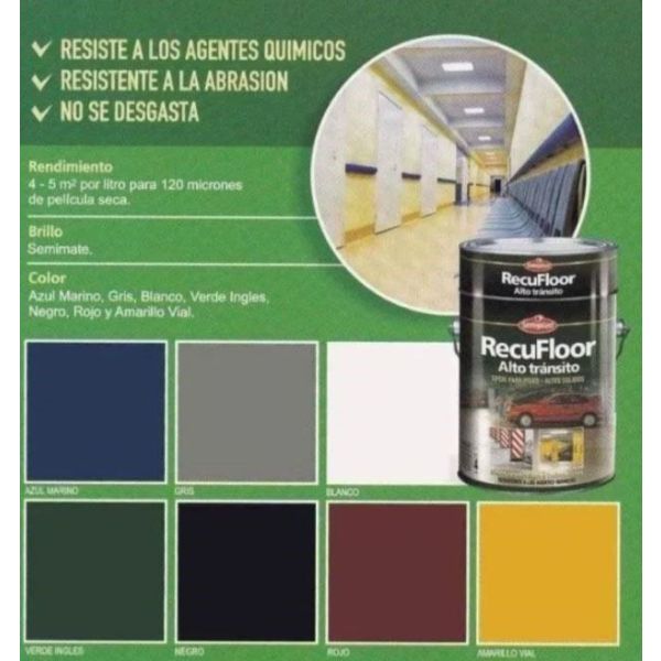 Pintura Pisos Epoxi Recufloor Sinteplast Gris 4l - Imagen 2
