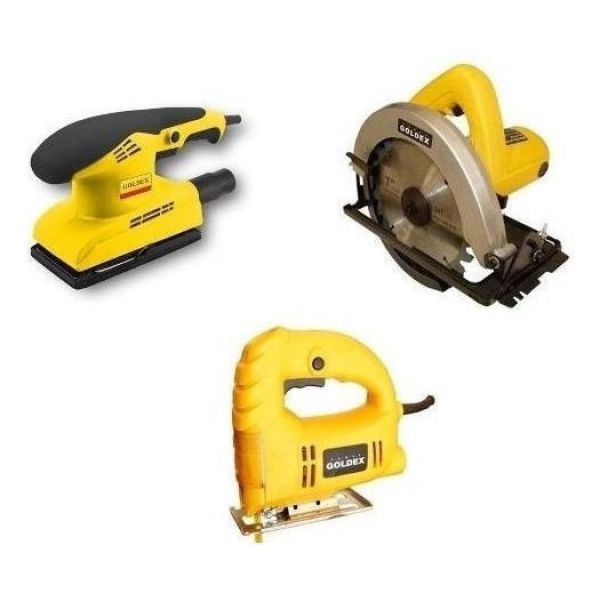 Kit Sierra Circular + Caladora + Lijadora Goldex Kirkor