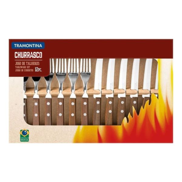 Uego De Cubiertos Para Asado Modelo Churrasco 12 Piezas