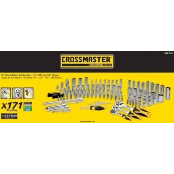 Juego Crossmaster Dados Tubo Cricket 171 Pcs 1/2 1/4 3/8 Mm - Imagen 2