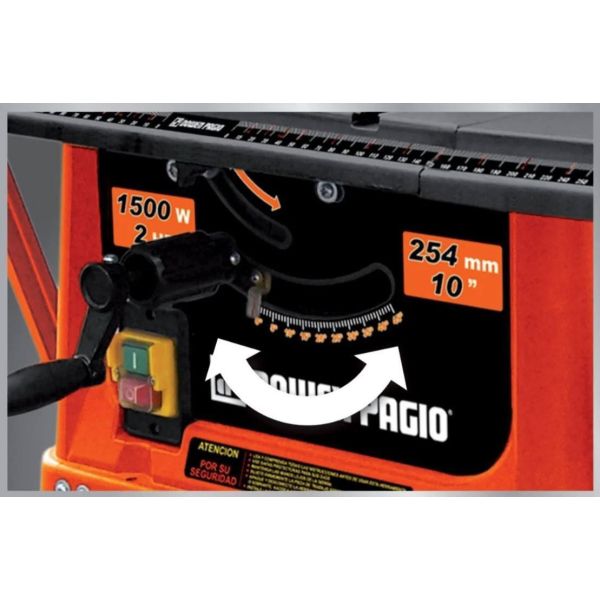 Sierra Circular De Pie Dowen Pagio Mesa Banco 1500w 254 Mm - Imagen 5