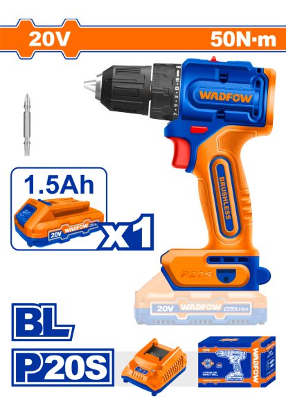 Atornillador 20v A Bat P20s Brushless C/ 1 Bat Y Carg Wadfow - Imagen 2