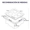 Anafe Gas James Vidrio Negro Encendido Quemador Triple - Imagen 3