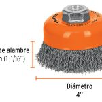 Carda De Copa Alambre Ondulado 4' Para Esmeri Truper - 11529 - Imagen 4