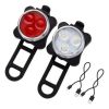 2 Luces De Bicicleta Delantera Trasera 3 Leds Usb Recargable