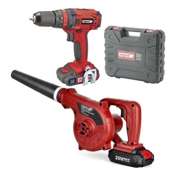 Combo Taladro Inalambrico Mas Sopla Aspiradora 20v Equus