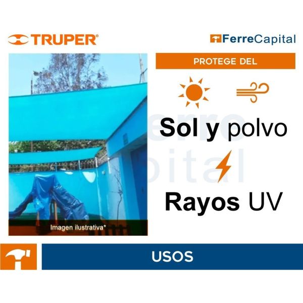 Lona Multiuso Truper Lt-34z Impermeable De 3m X 4m Color Azu - Imagen 5