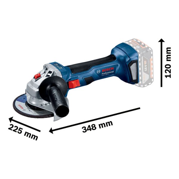 Amoladora Angular Inalámbrica Bosch 18v Gws 180-li - Imagen 2