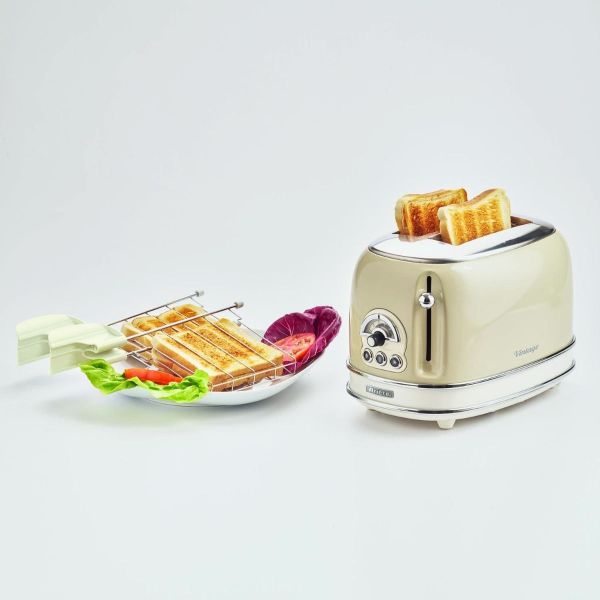 Tostadora Ariete 15503 Beige Vintage Con Pinzas - Imagen 3
