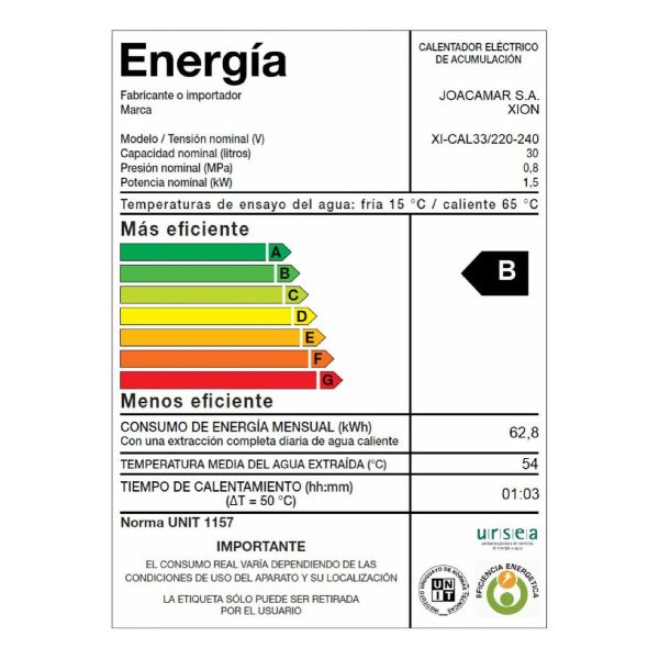 Termotanque Calefon Xion 40 Litros Xi-cal40 Acero - Imagen 2