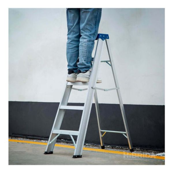 Escalera Tijera Ascenso De 4 Pasos De Aluminio Multifunción - Imagen 2