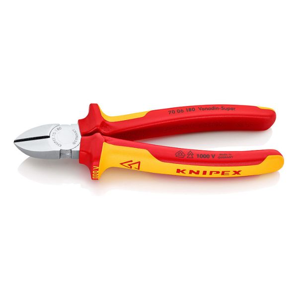 Alicate Corte Diagonal 180mm Aislado 1000v - Knipex Kn1653