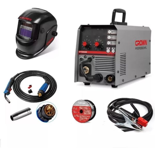 Soldadora Industrial 4 En 1 Mig Tig Mma 250amp Crown Ct13128