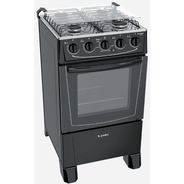 Cocina Gas James Horno Enlozado C105 Negra Encendido