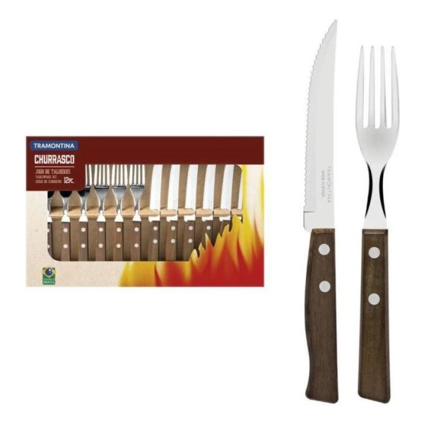 Uego De Cubiertos Para Asado Modelo Churrasco 12 Piezas - Imagen 2