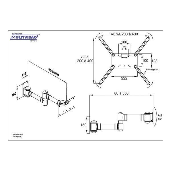 Soporte De Pared Stpa50 Multivision Televisor De 19 A 56 - Imagen 5