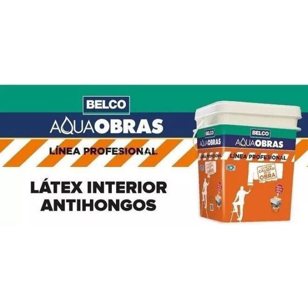 Pintura Latex Interior 4 Litros Belco Aqua Obras Profesional - Imagen 2