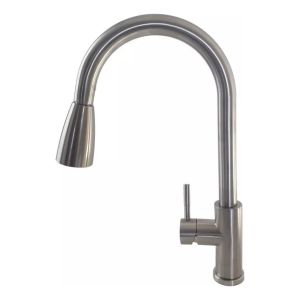 Grifo De Cocina Monocomando Wico Extensible Acero Inox 35mm