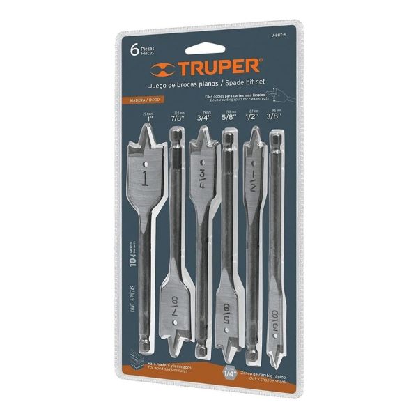 Juego De Mechas Paleta Chatas 3 Puntas 3/8 A 1'' Truper
