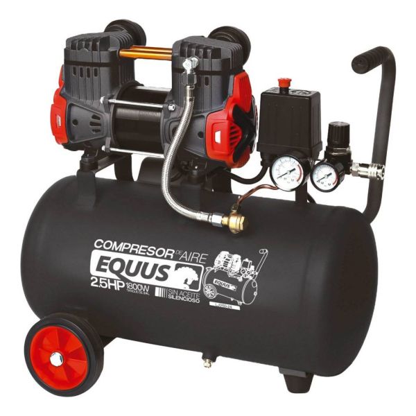 Compresor De Aire Sin Aceite Silencioso 2,5hp 24l Equus
