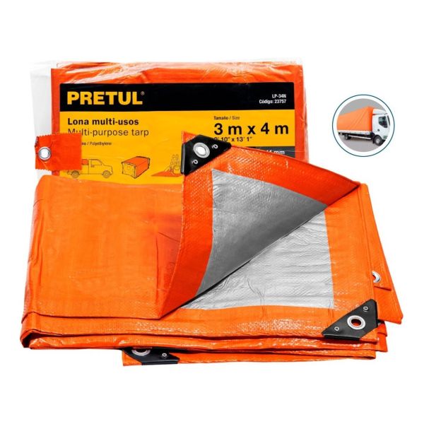 Lona 3 X 4 M, Naranja, Pretul, 23757 Kirkor