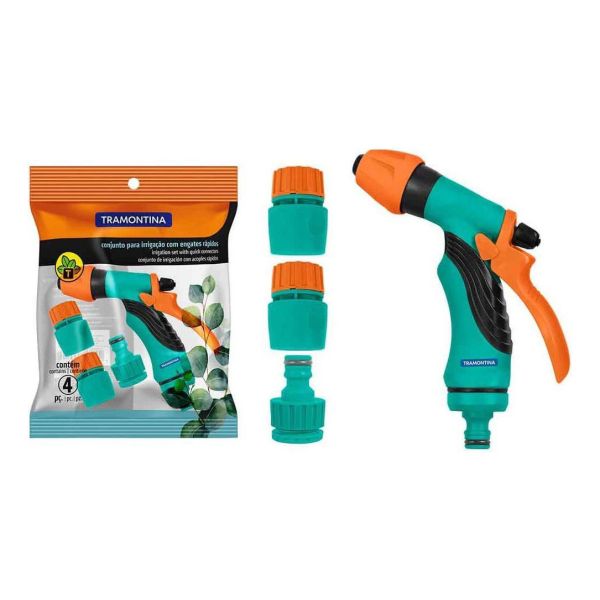 Pistola De Riego Jardin Tramontina Con Acoples Brasil