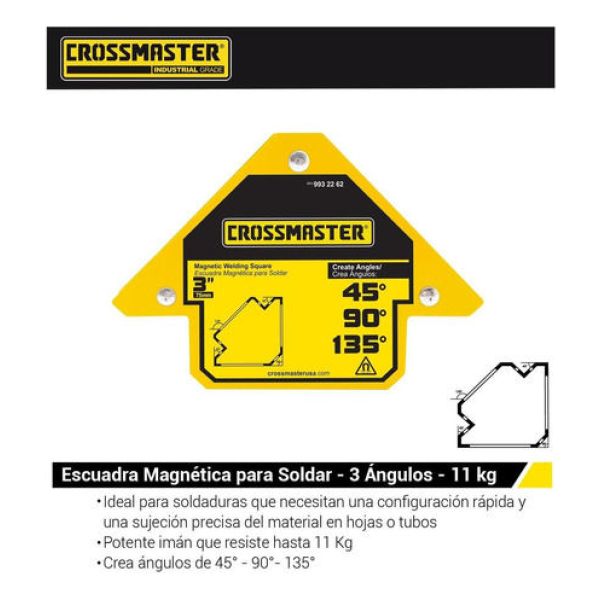 Escuadras Margeticas Soldar Ángulos 75mm 11kg Crossmaster - Imagen 2