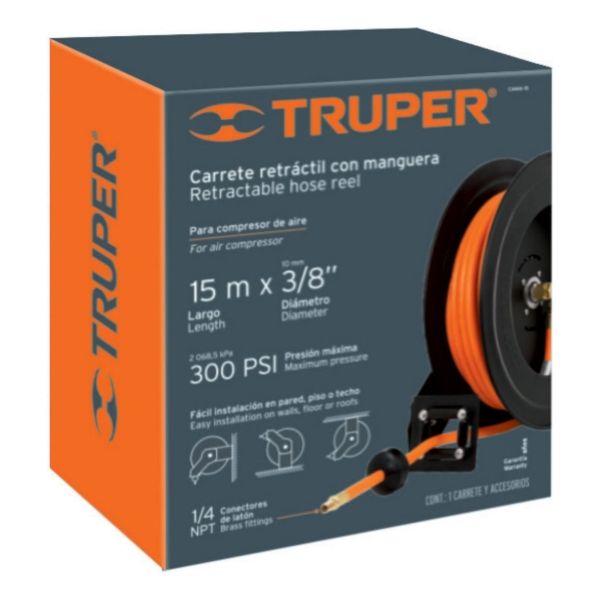 Carrete Retractil Con Manguera 15 Mt Truper 10388 - Imagen 2