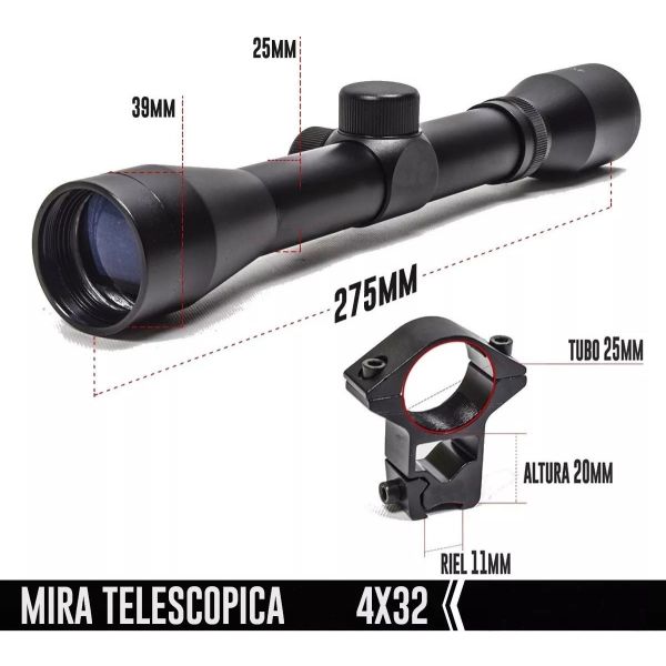 Mira Telescópica 4 X 32 Roswell - Imagen 3