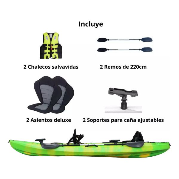 Kayak Familiar Con Accesorios 370x86x42cm Happiness Vk-70 - Imagen 2