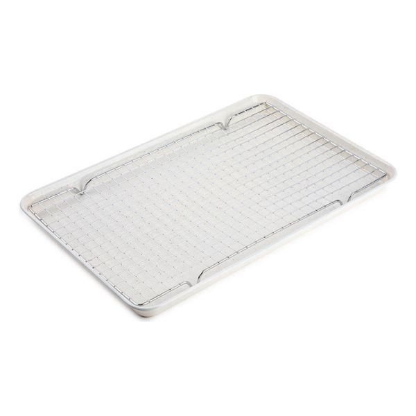 Bandeja Crema Antiadherente Con Rejilla 28 X 43cm