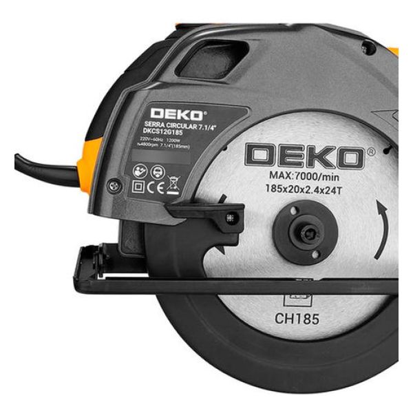 Sierra Circular Deko 7 1/4'' 1200w Dkcs12g185 Kirkro - Imagen 3
