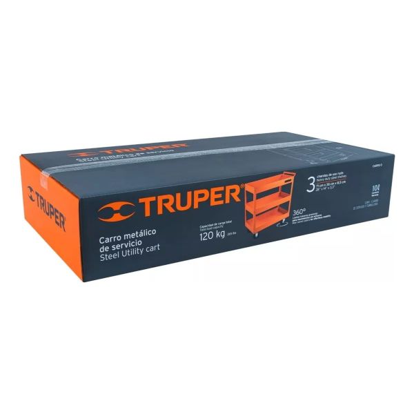Carro Para Taller Herramientas Con Ruedas 3 Charolas Truper - Imagen 4