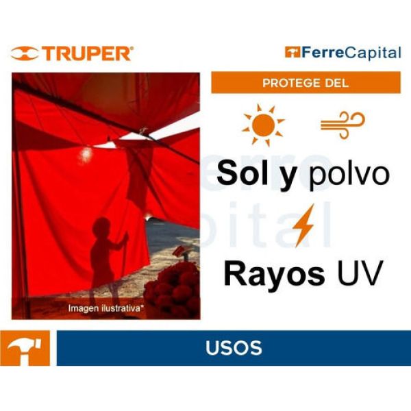 Lona 3 X 4 M, Roja, Pretul Pretul 23765 Kirkor - Imagen 3