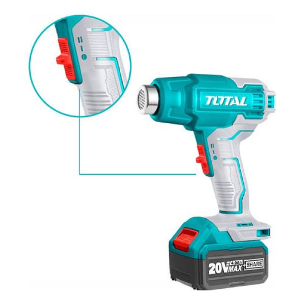 Pistola De Calor Inalámbrica Total 20v Industrial, Dos Tempe - Imagen 2