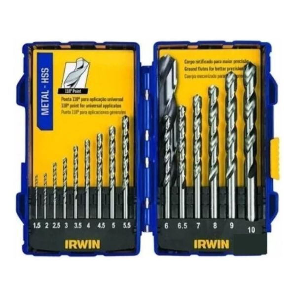 Juego De Mechas Hss Irwin 15 Ps. 1.5 - 10 Mm Estuche