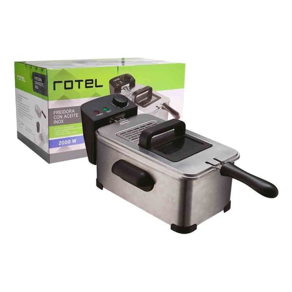 Freidora Rotel Con Aceite 2000w 3.5 Litros Acero Inox Kirkor