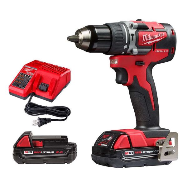 Taladro Milwaukee C/perc. 18v Brushless Hd Con 2 Bat.+ Carga