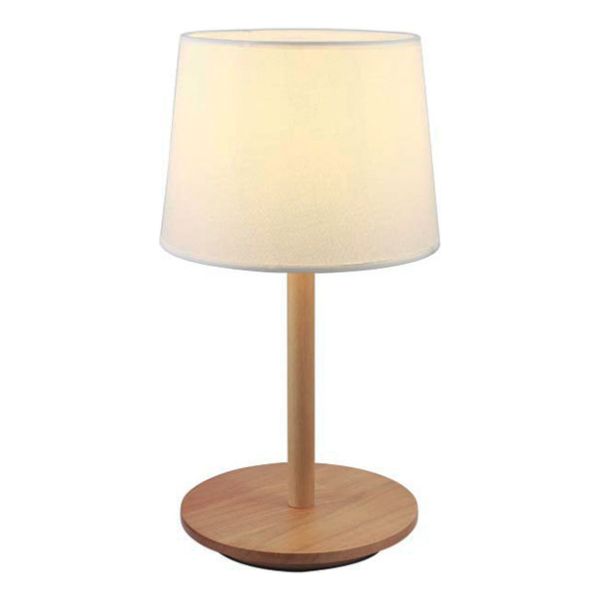 Portátil De Mesa En Madera Y Pant. Tela Natural E27