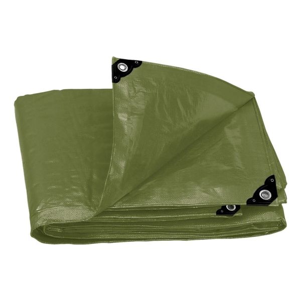 Lona Truper Super Reforzada 6 X 12 M Verde Olivo Uso Rudo