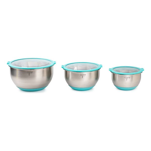 Juego 3 Bowl En Acero Inoxidable Con Tapa