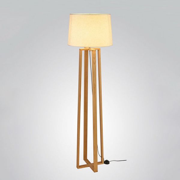 Portátil De Pie, Madera Y Pantalla De Tela E27 - Imagen 2