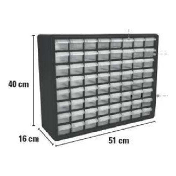 Organizador 64 Gabetas Para Colgar O Apilables Truper Org-64 - Imagen 3
