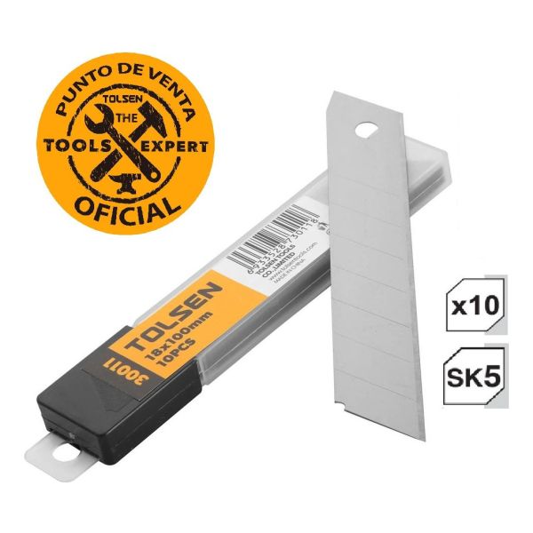 Repuesto Cutter Cortante Blister X 10 Hojas Tolsen 30011 Kk - Imagen 3