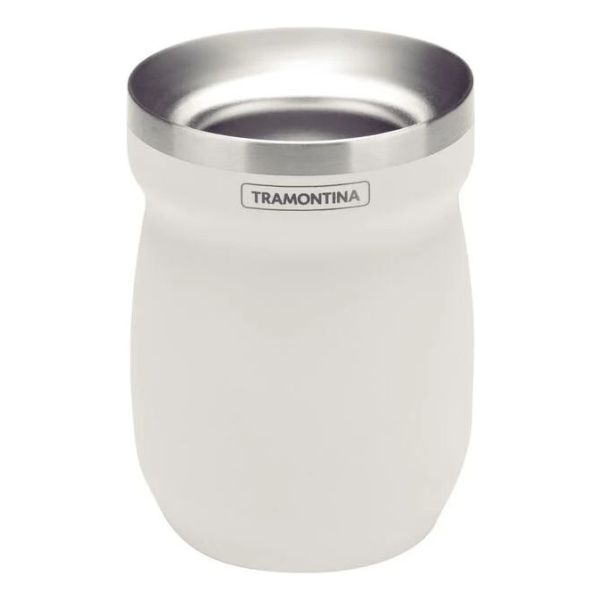 Mate Tramontina Blanco En Acero Inoxidable 240ml Kirkor