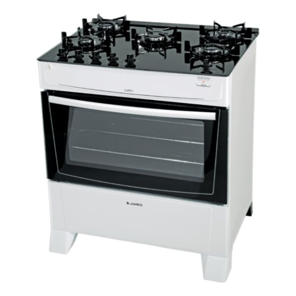 Cocina James C 695 V Blanca 5 Hornallas Mesa Vidrio Kirkor - Imagen 3