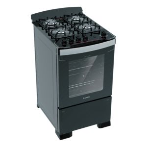 Cocina James C 804 V Negro Supergás Mesada De Vidrio Kirkor