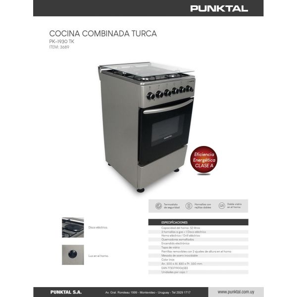 Cocina Punktal Turca Pk-1930 Tk Combinada - Imagen 8