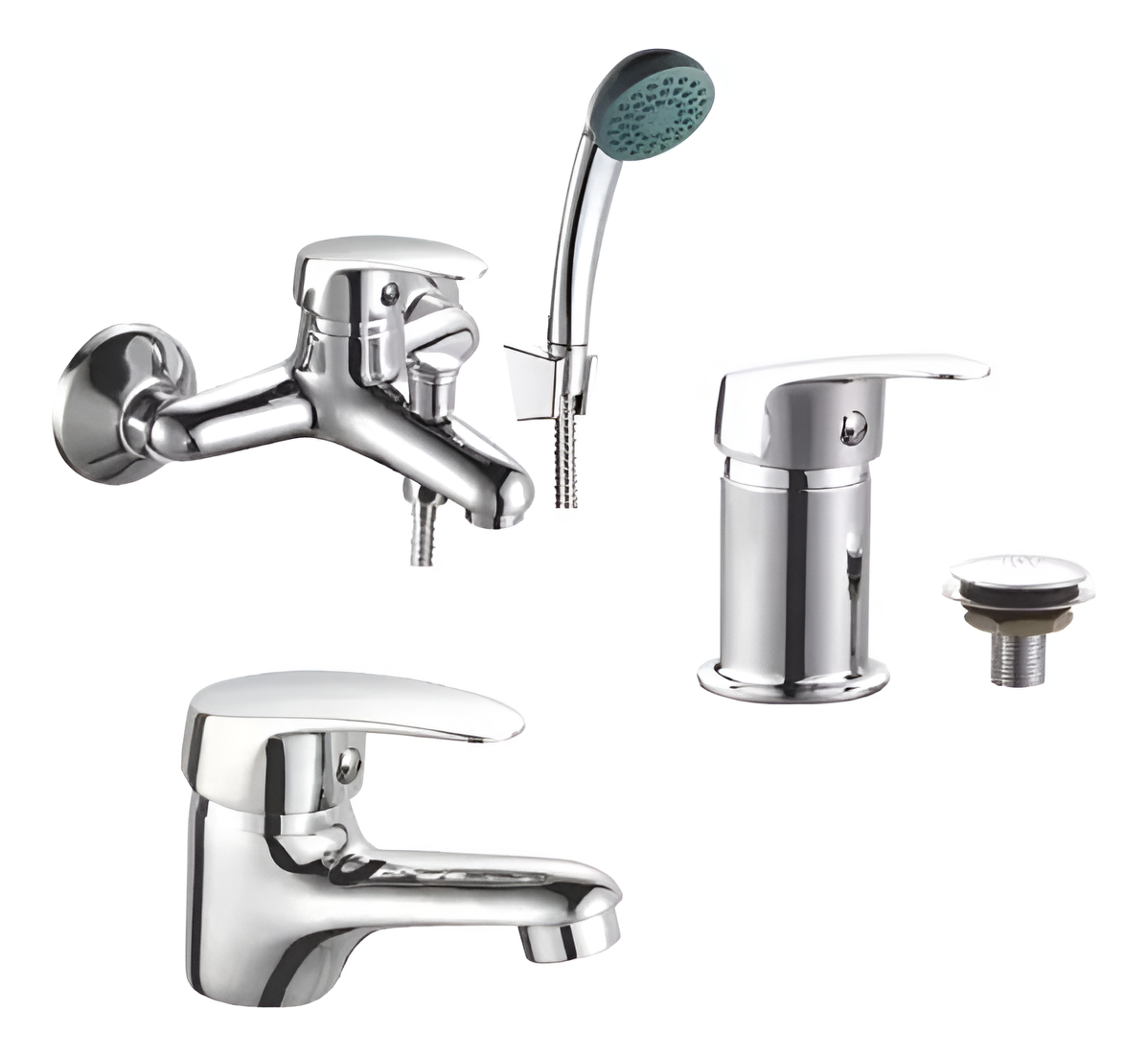 Grifería Completa Baño Monocomando Lavatorio Bidet Ducha Kir - Imagen 2