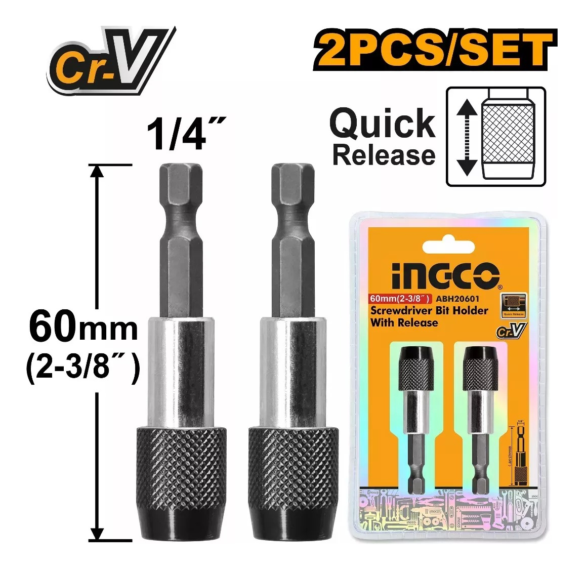 Set X 2 Adaptadores 1/4 Para Atornillador Ingco Abh20601 - Imagen 2